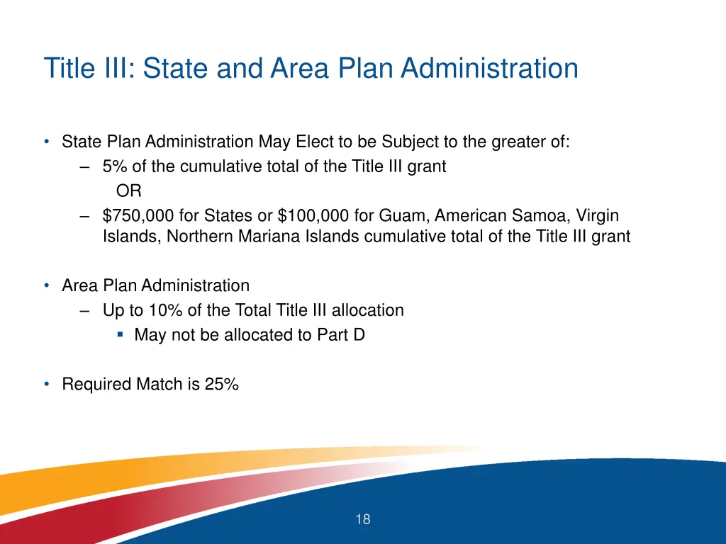 title iii state and area plan administration