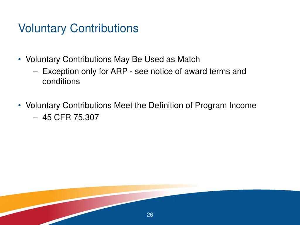 voluntary contributions