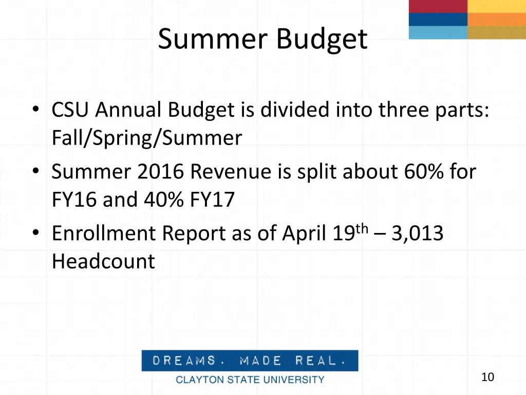 summer budget