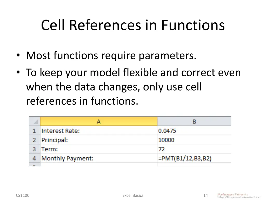 cell references in functions