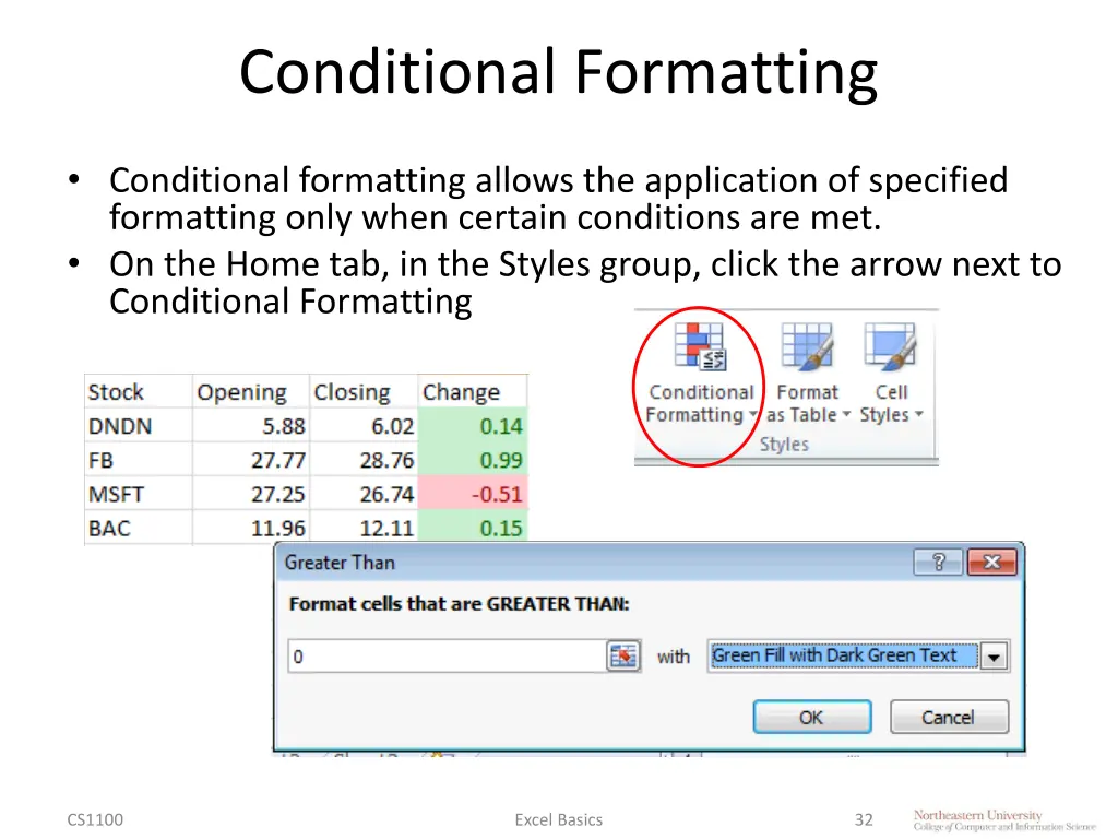 conditional formatting