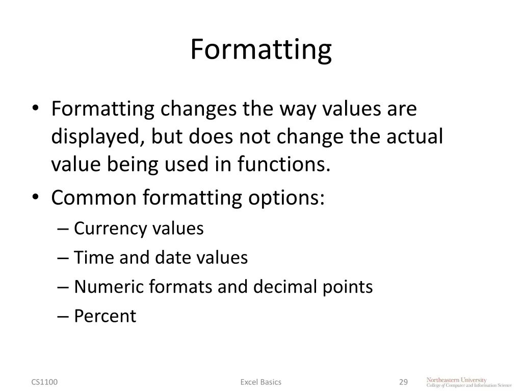 formatting