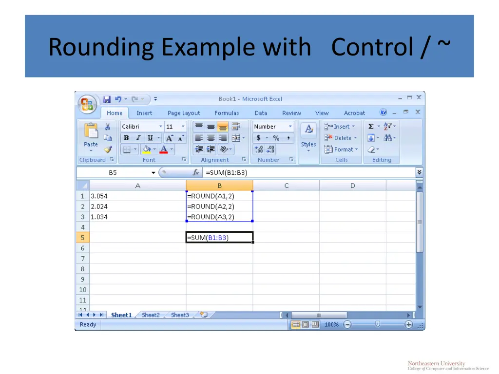 rounding example with control