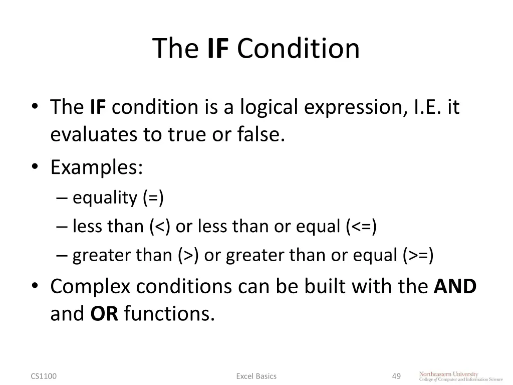 the if condition