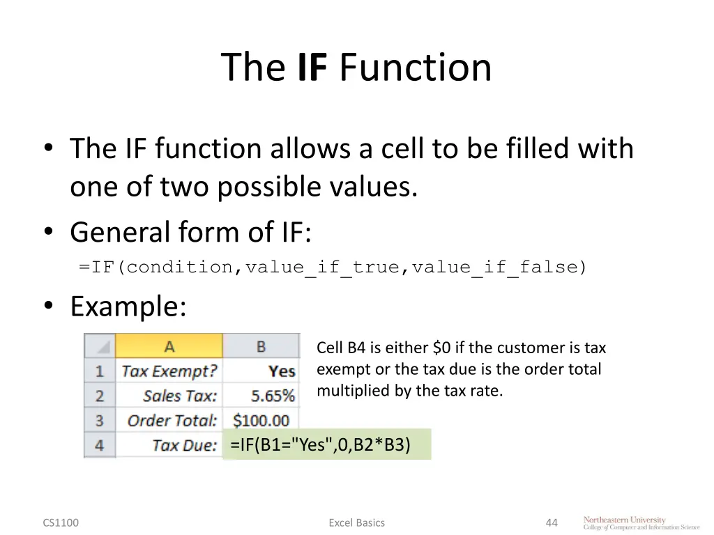 the if function
