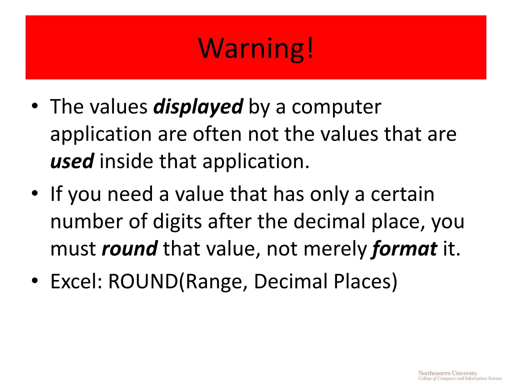warning
