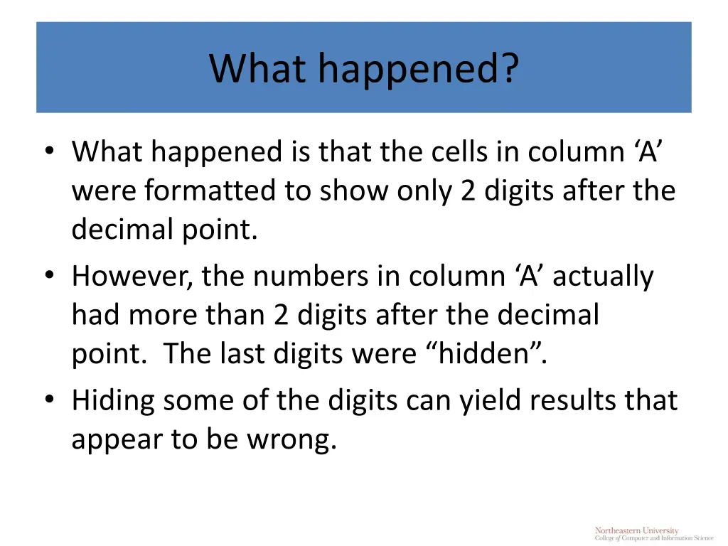 what happened