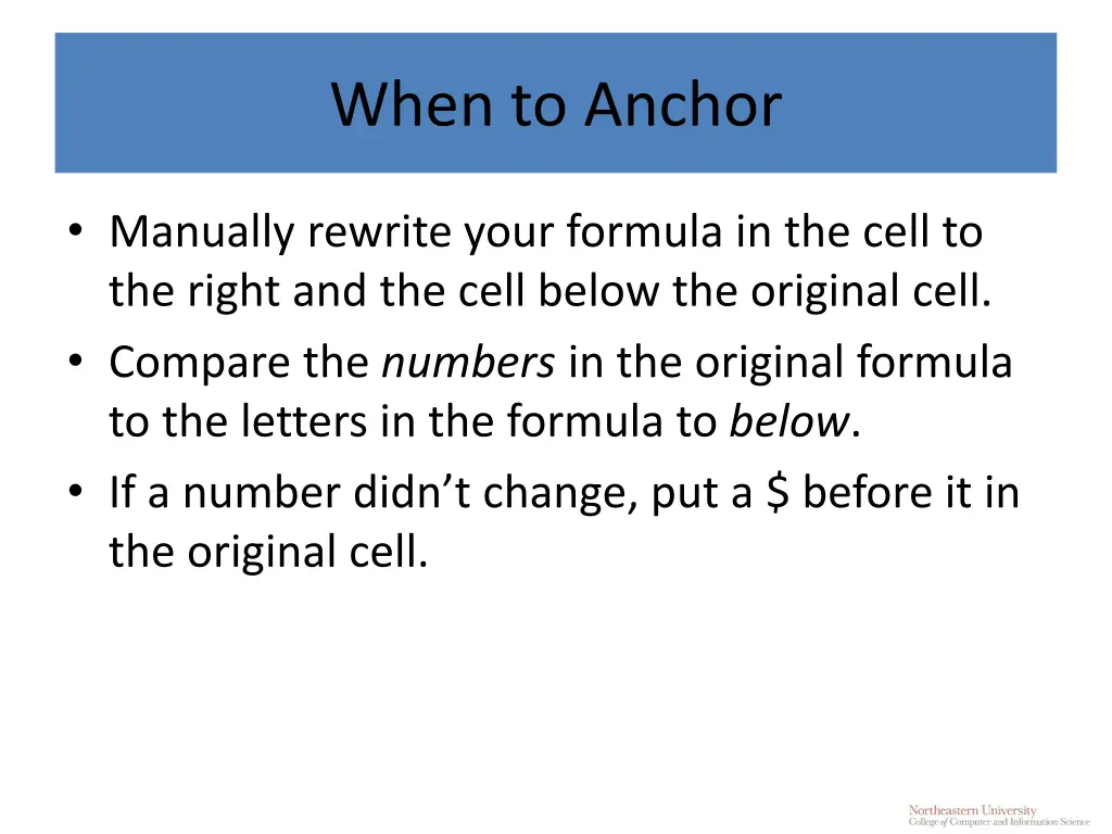 when to anchor 1
