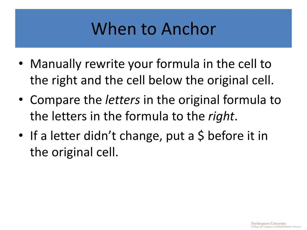 when to anchor