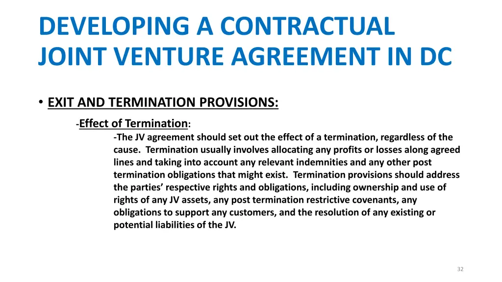 developing a contractual joint venture agreement 4