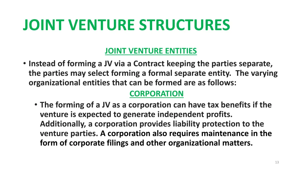 joint venture structures 2