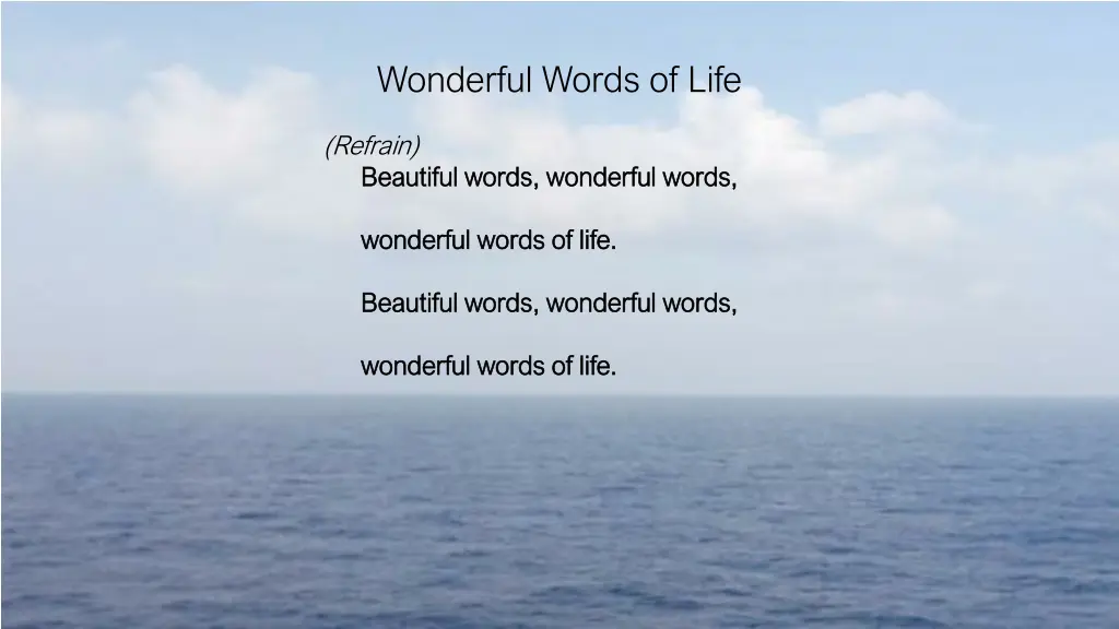 wonderful words of life 2