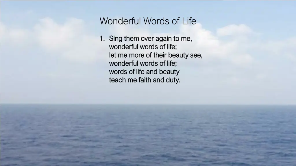 wonderful words of life 1