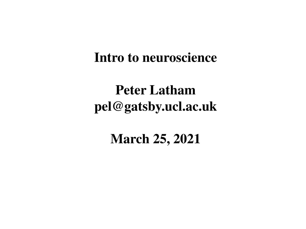 intro to neuroscience