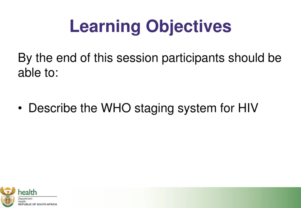 learning objectives