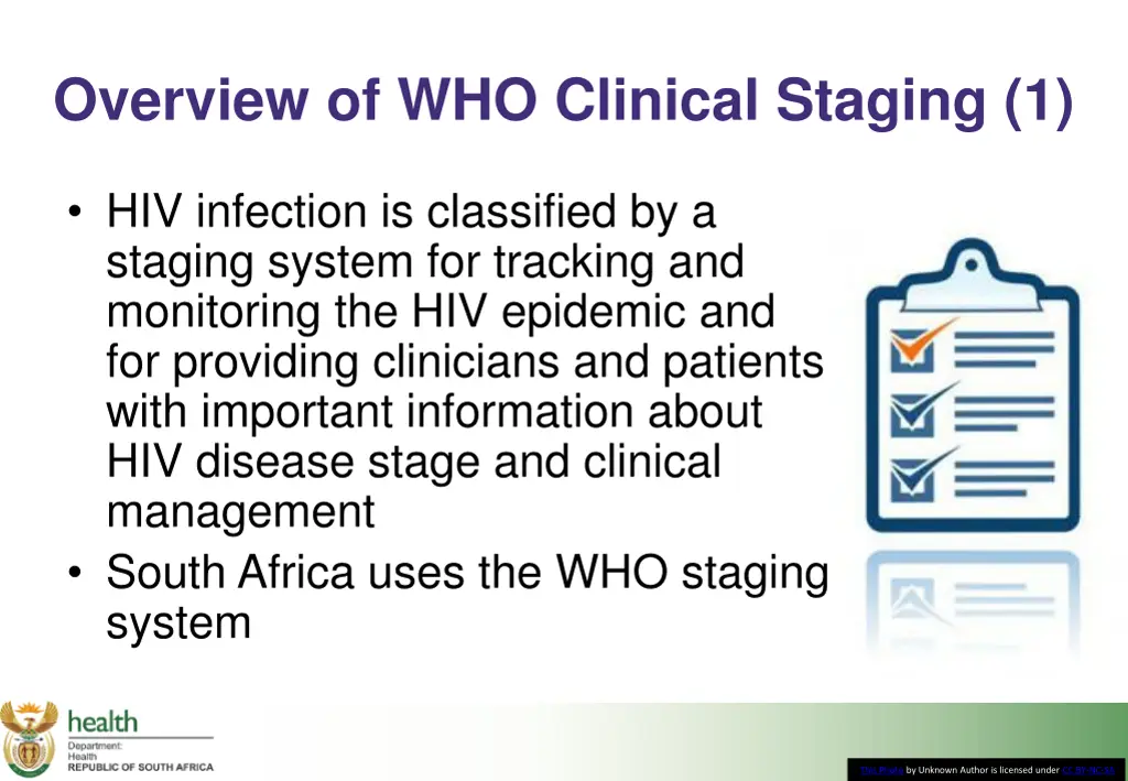 overview of who clinical staging 1