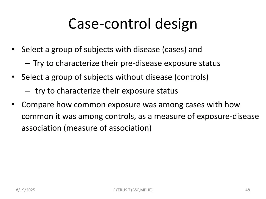 case control design