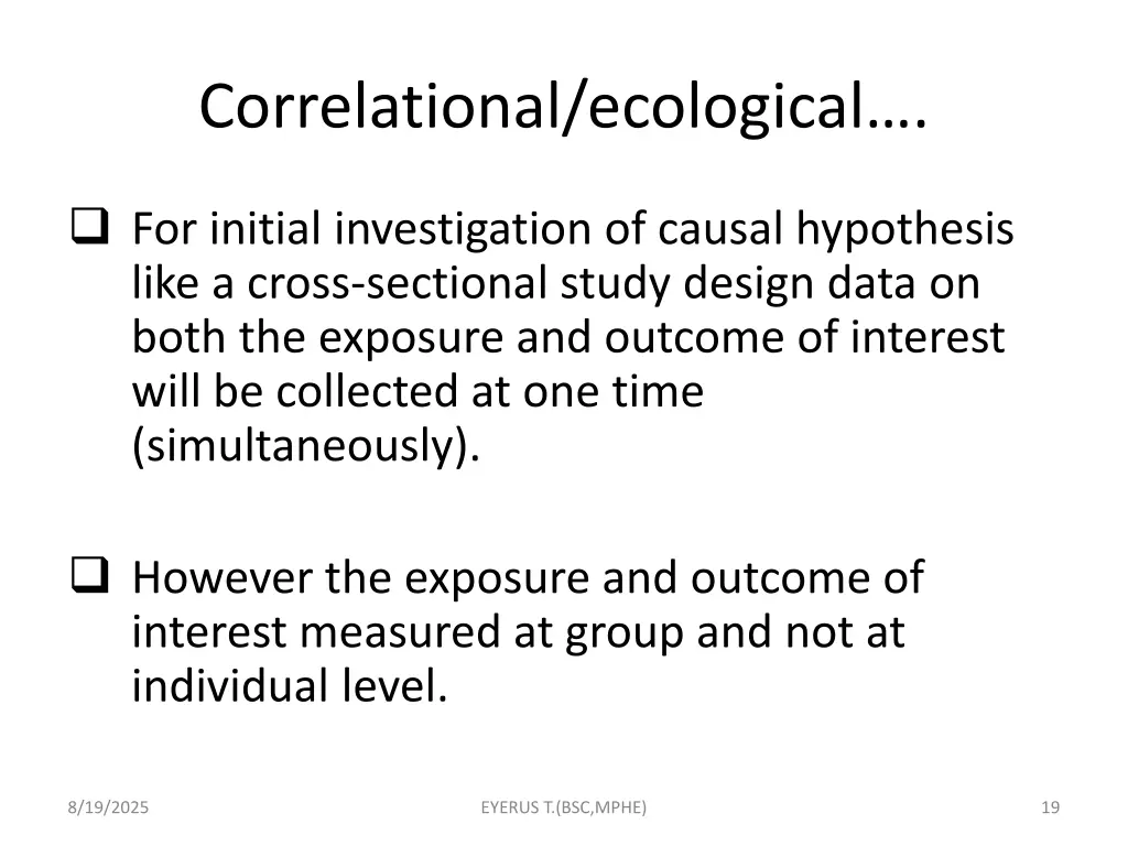 correlational ecological
