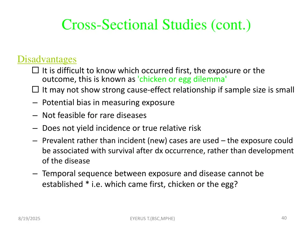 cross sectional studies cont 4