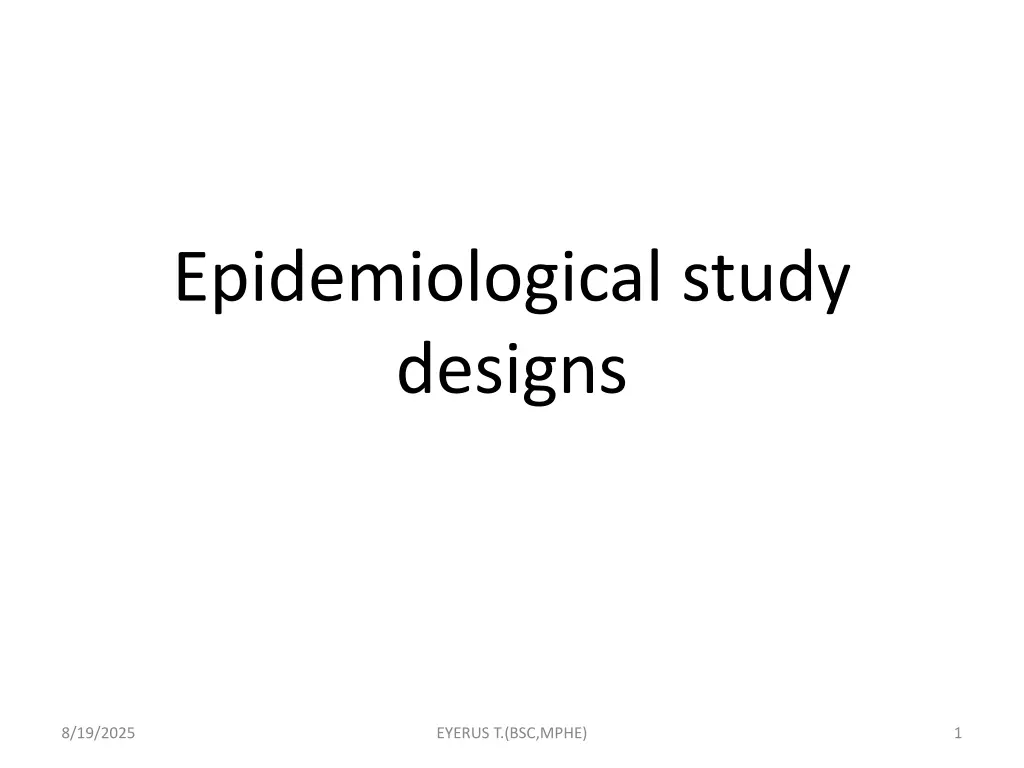 epidemiological study designs