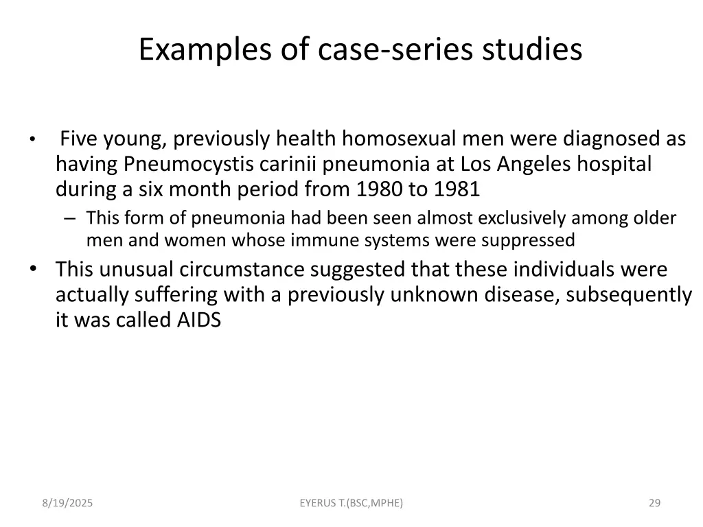 examples of case series studies five young