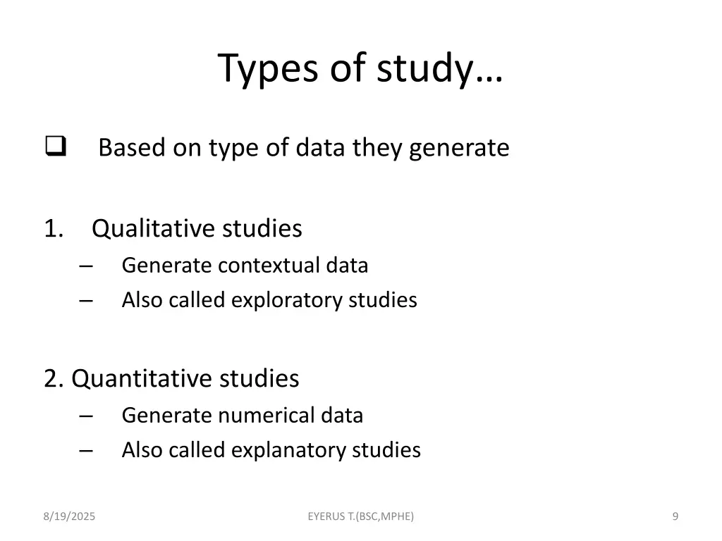 types of study 3