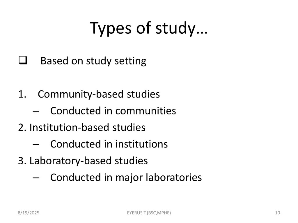types of study 4