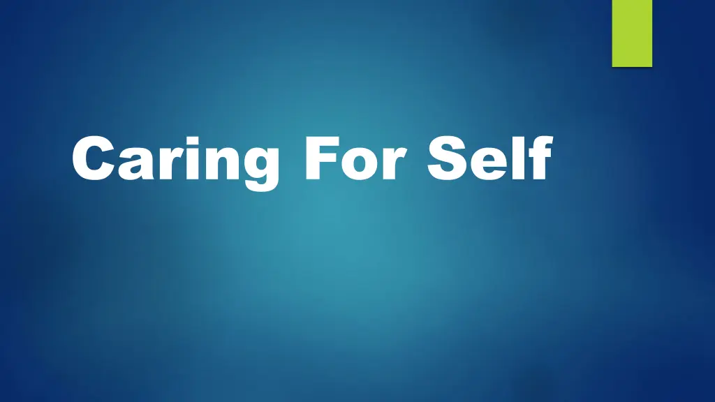 caring for self