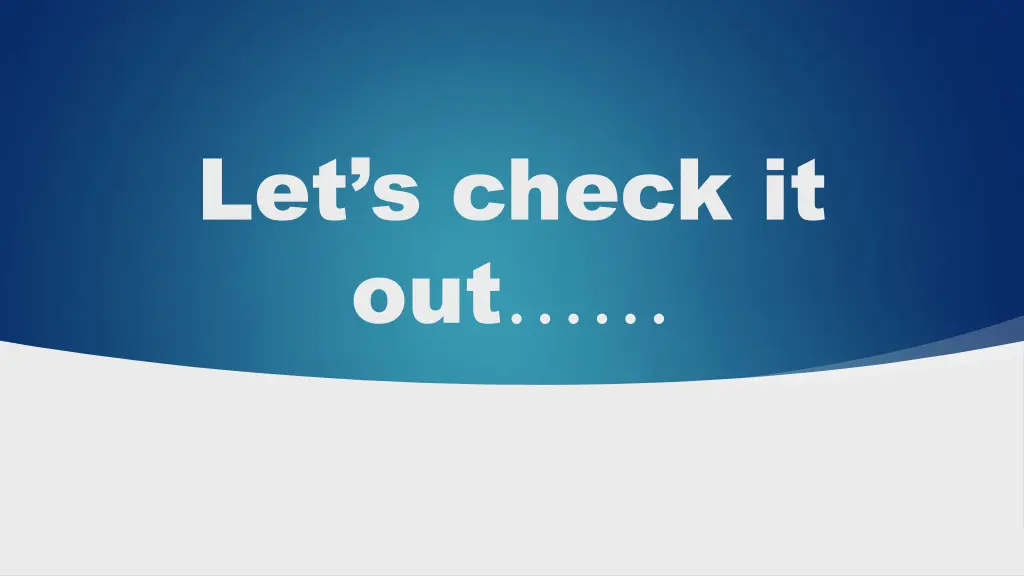 let s check it out