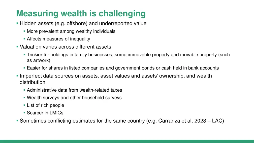 measuring wealth is challenging