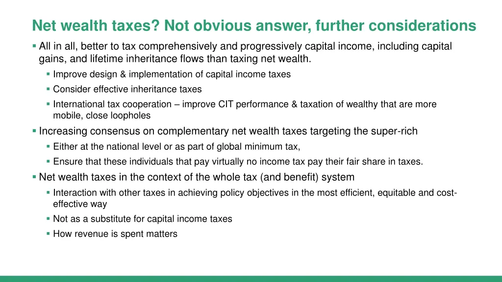 net wealth taxes not obvious answer further