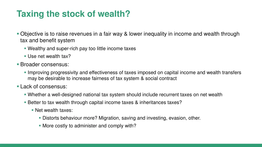 taxing the stock of wealth
