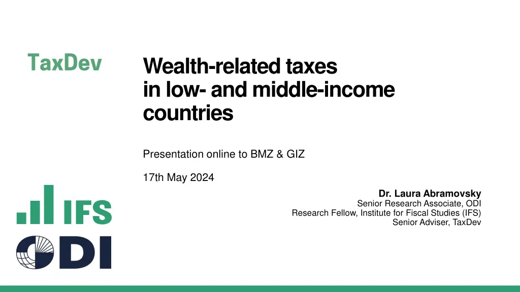 wealth related taxes in low and middle income