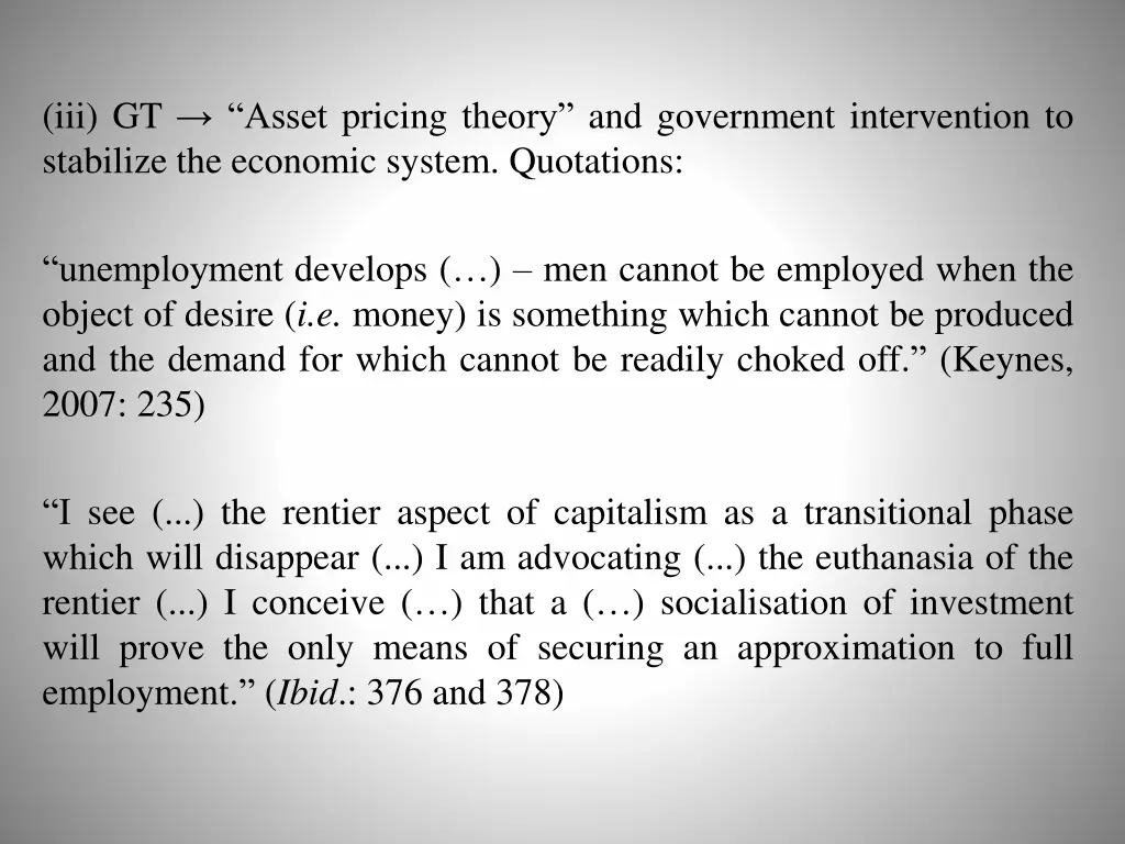 iii gt asset pricing theory and government