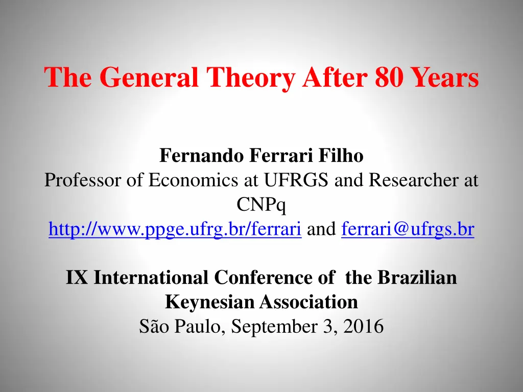 the general theory after 80 years