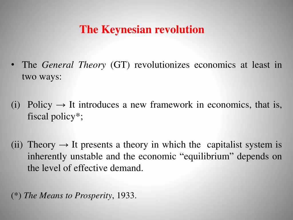 the keynesian revolution