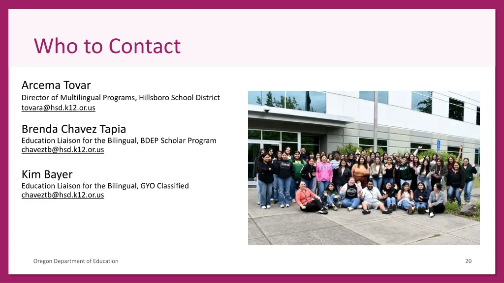 who to contact