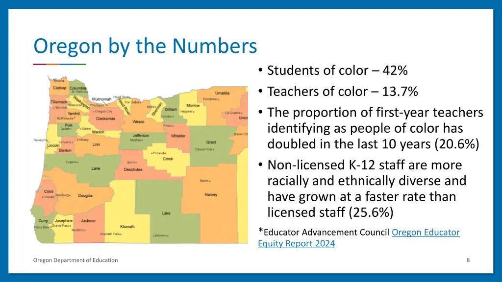 oregon by the numbers