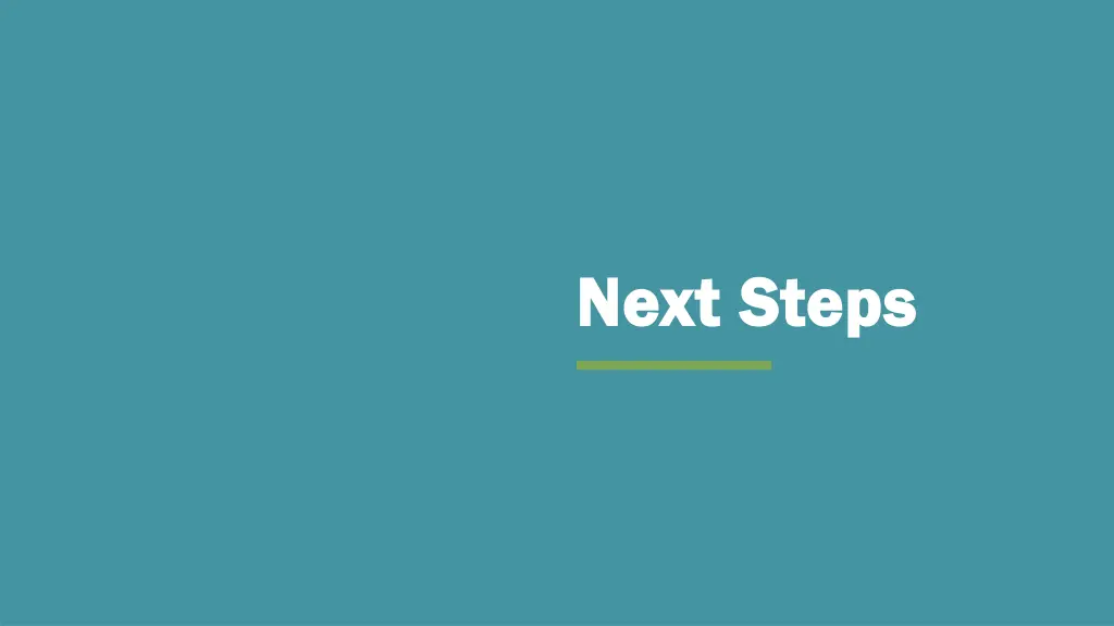 next steps next steps