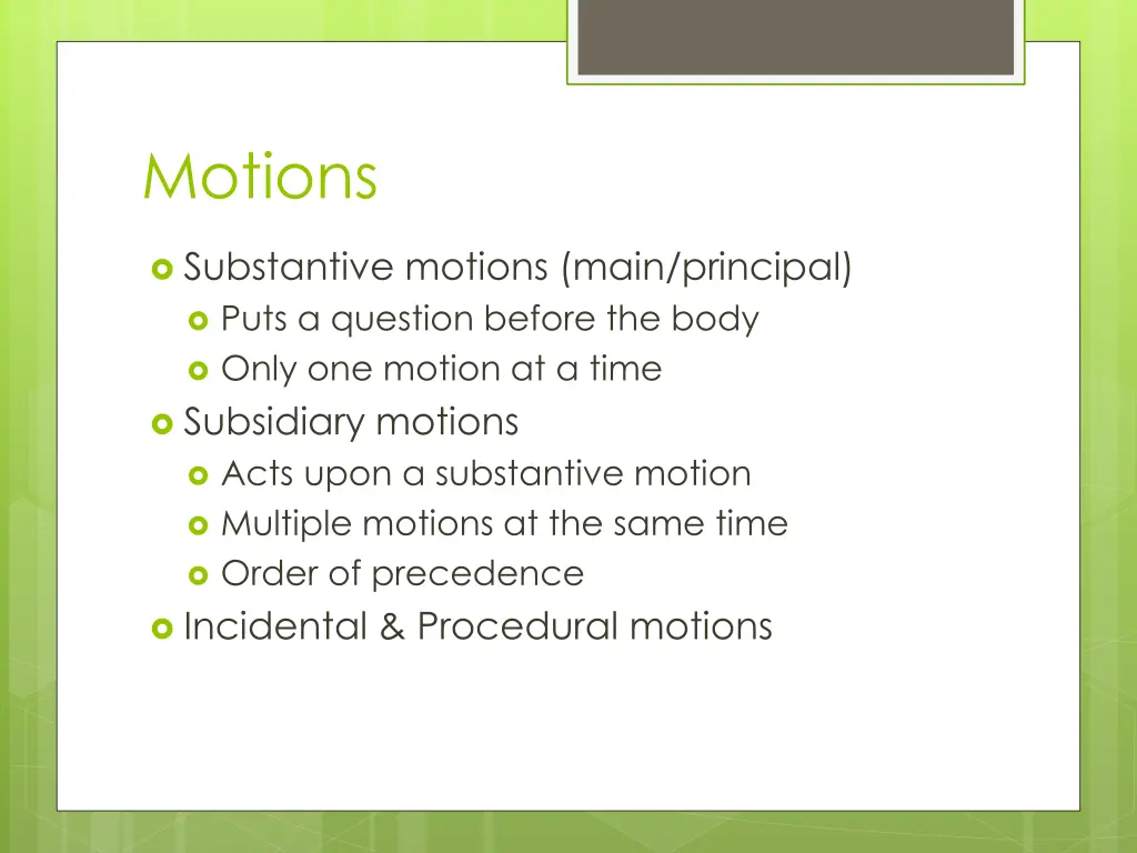 motions