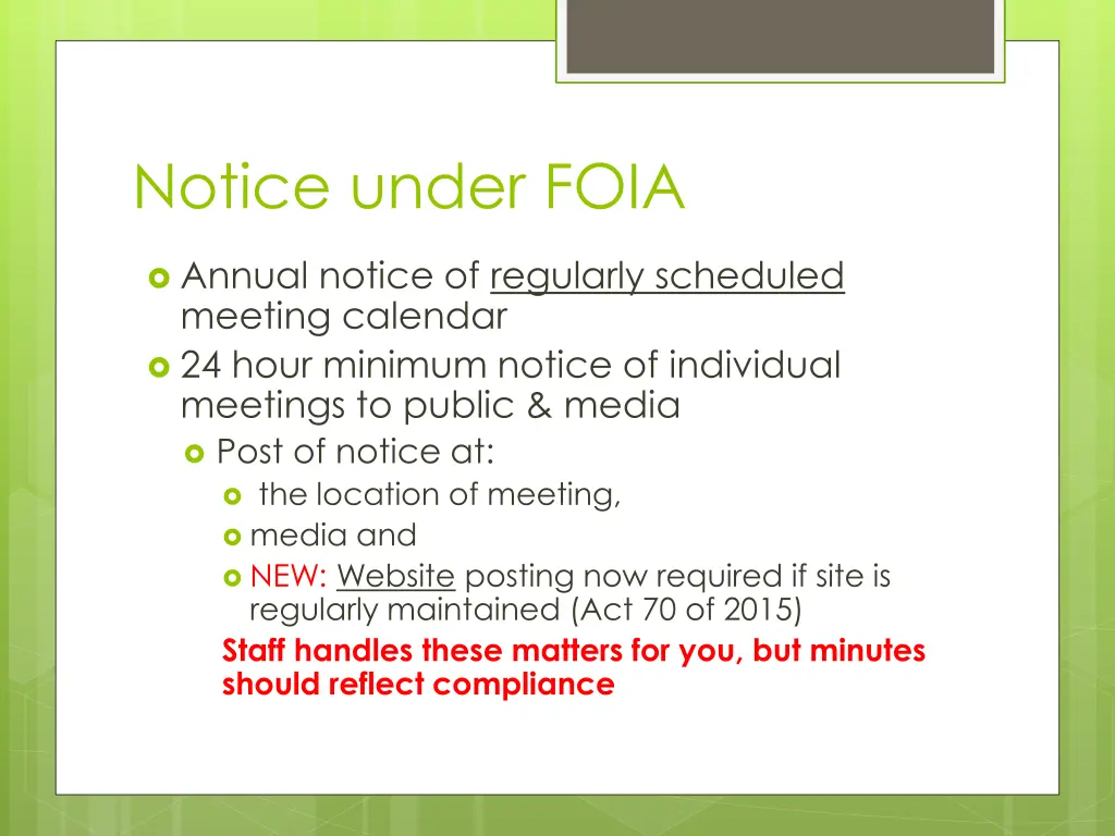 notice under foia