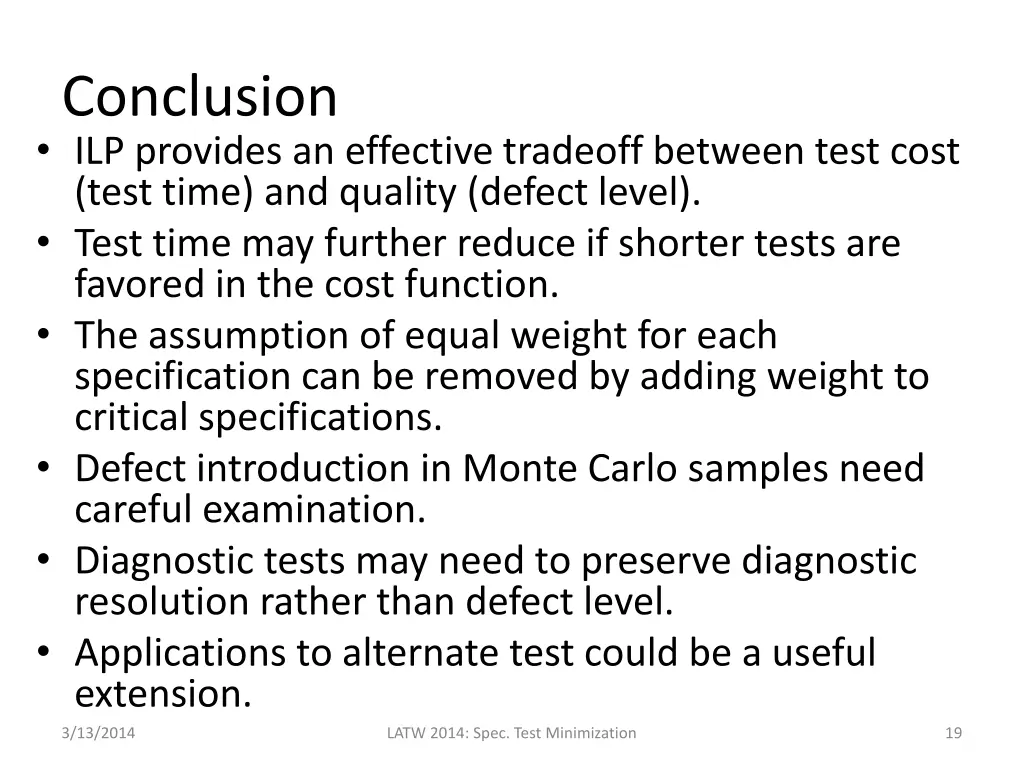 conclusion ilp provides an effective tradeoff