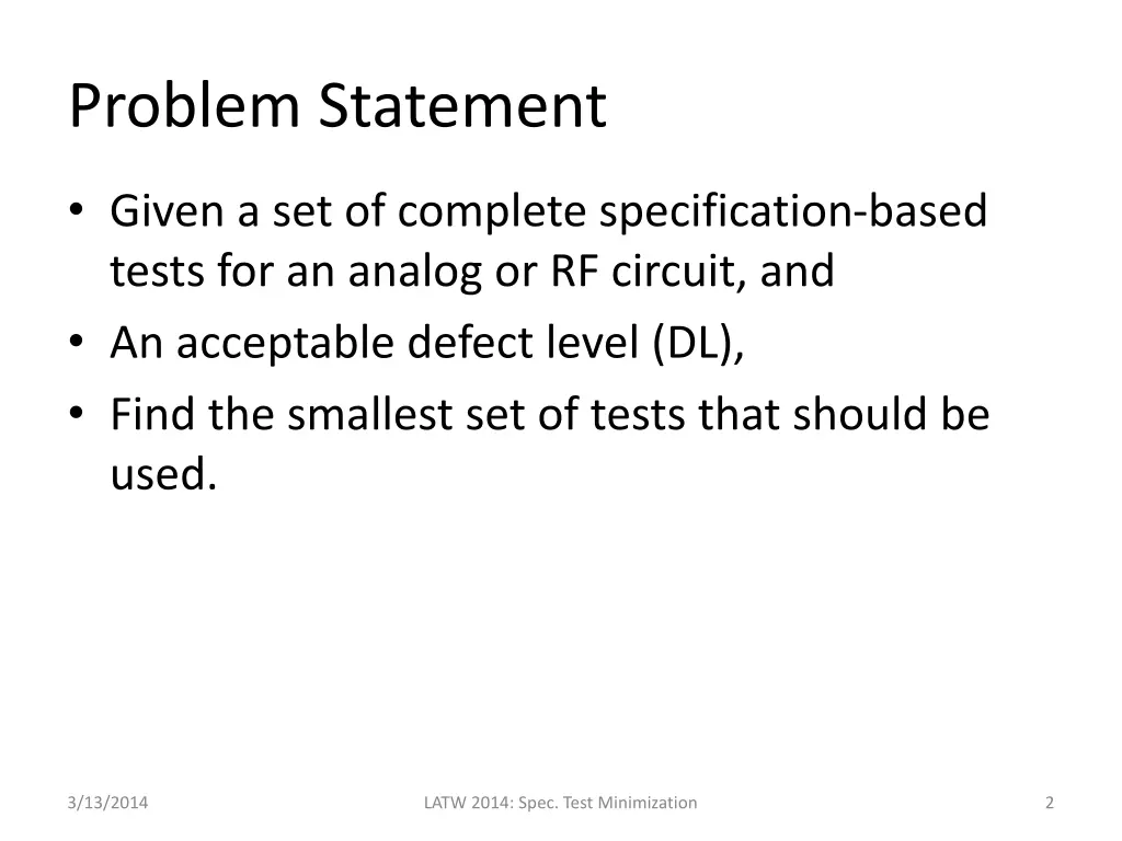 problem statement