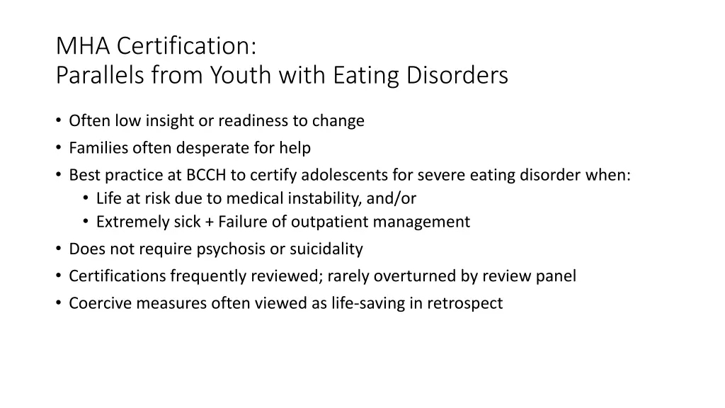 mha certification parallels from youth with