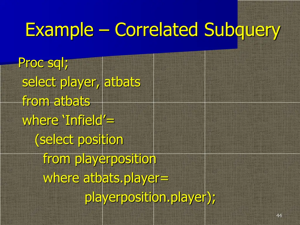 example correlated subquery 1