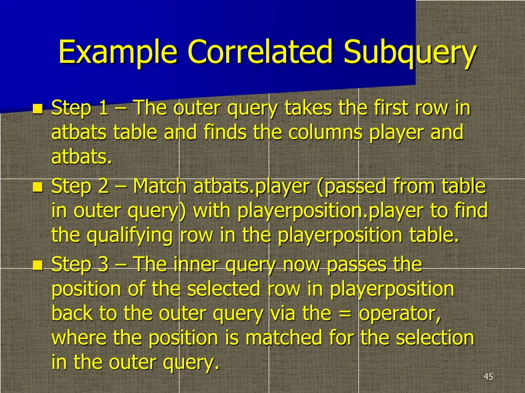 example correlated subquery 2