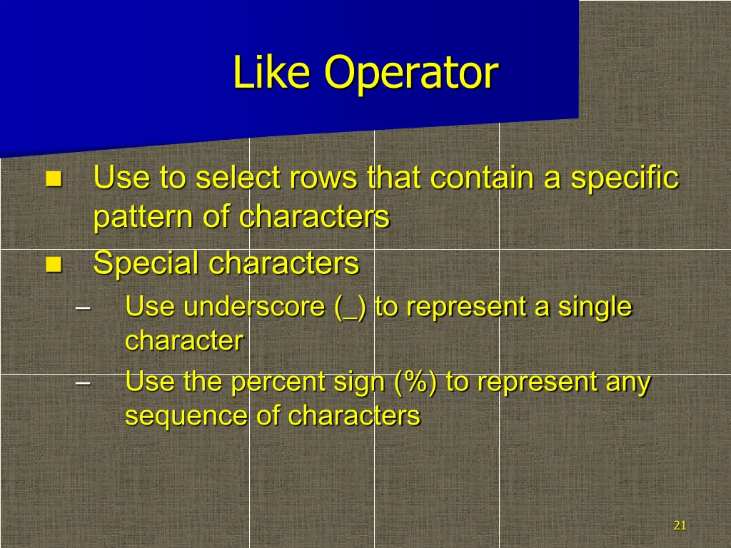 like operator