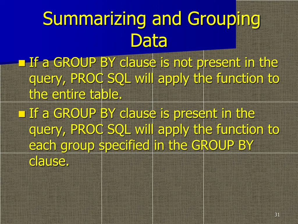 summarizing and grouping data if a group