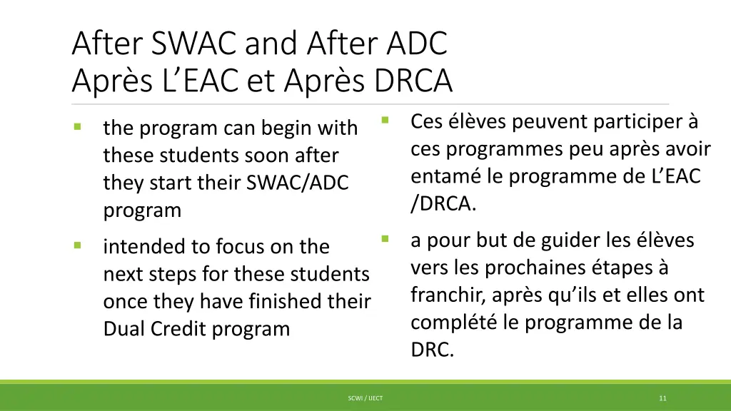 after swac and after adc apr s l eac et apr s drca
