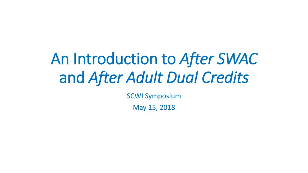 an introduction to an introduction to after swac